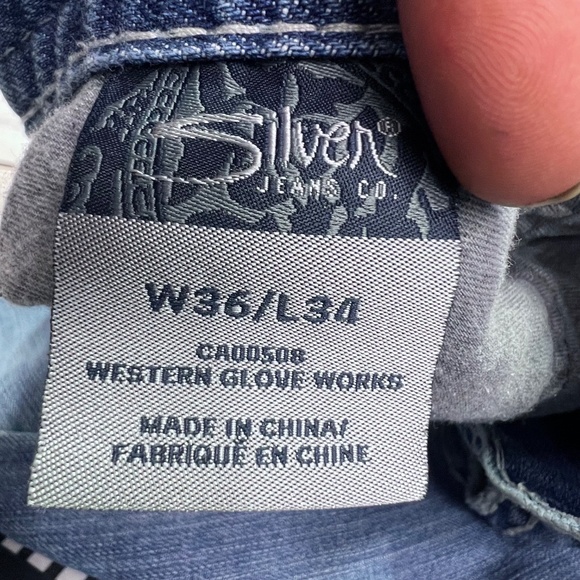 •👖|•SILVER JEANS•| Zic Flap Relaxed Fit Boot Cut Jeans 36x32👖 - Picture 8 of 12